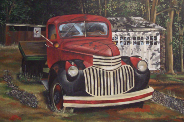 Red Truck   (18 x 14)