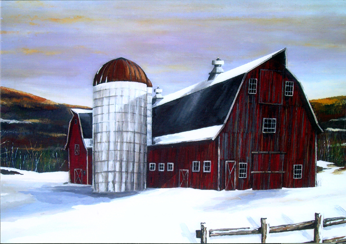 Winter Down on the Farm   (24 x 36)