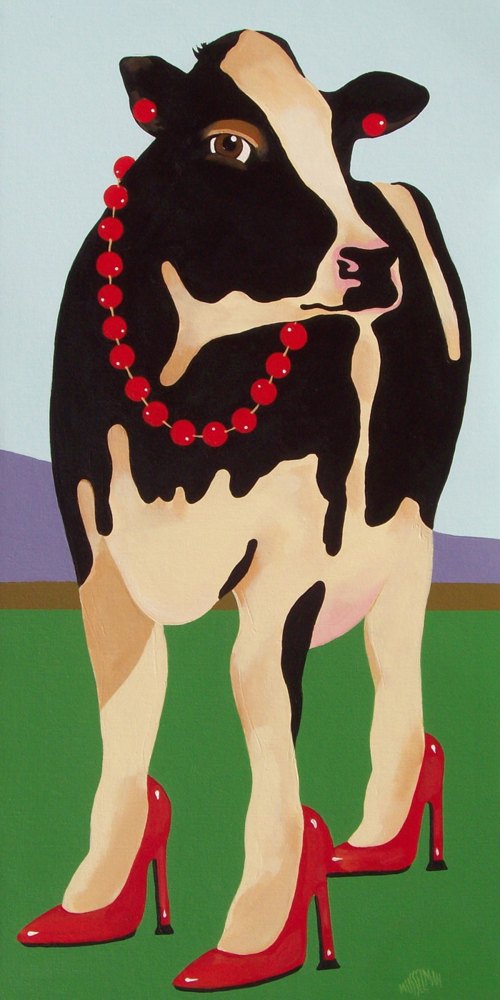 Cows In Stilettos - Red   (18 x 36)